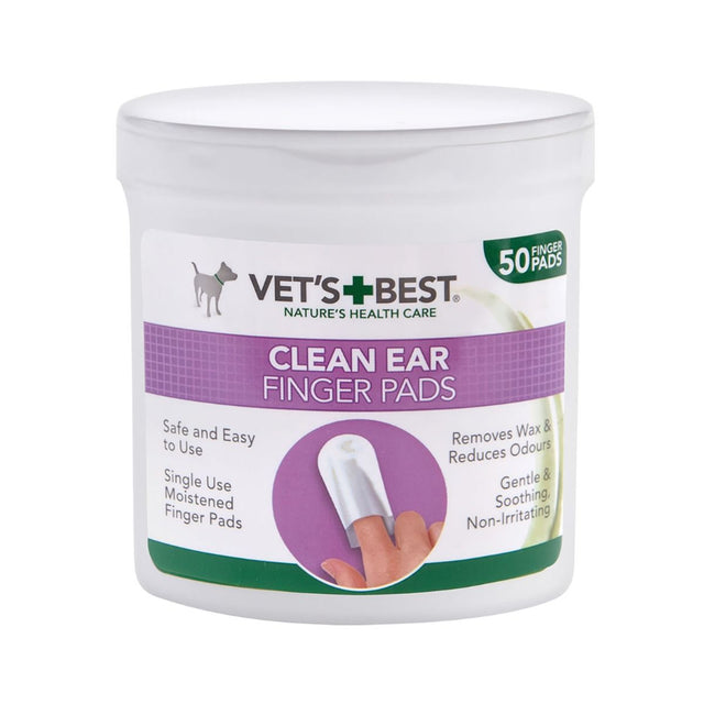 Vet's Best Clean Ear Finger Pads for Dogs x 50 pads